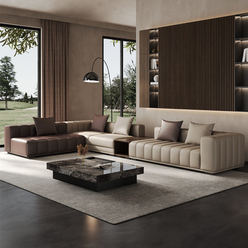 Office Furniture Services - オフィスレザーリビングルームソファパフフロアラウンジモダンデザイナーリビングルームソファミニマリストセクショナルディヴァーノ家庭用家具