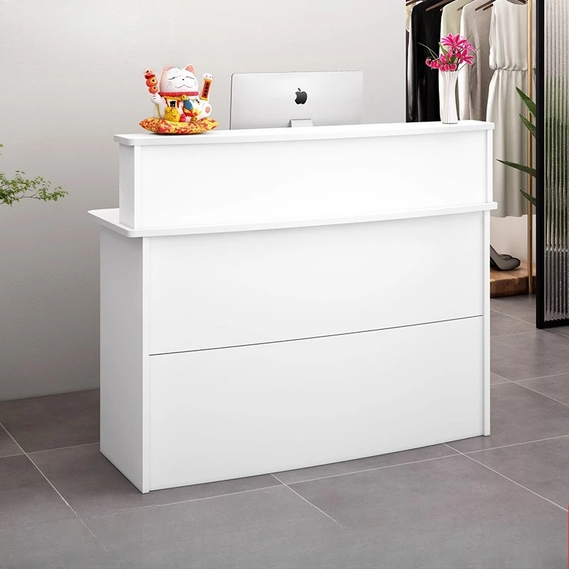 Office Furniture Services - モダンな受付デスク エレガントなチェックアウトデザイン ウェルカムホワイト 高級受付デスク 商業サービス事務所家具