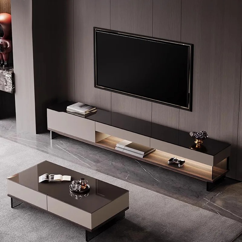 Office Furniture Services - リビングルーム モダン テレビスタンド 木製収納 デザイナー ウォール
