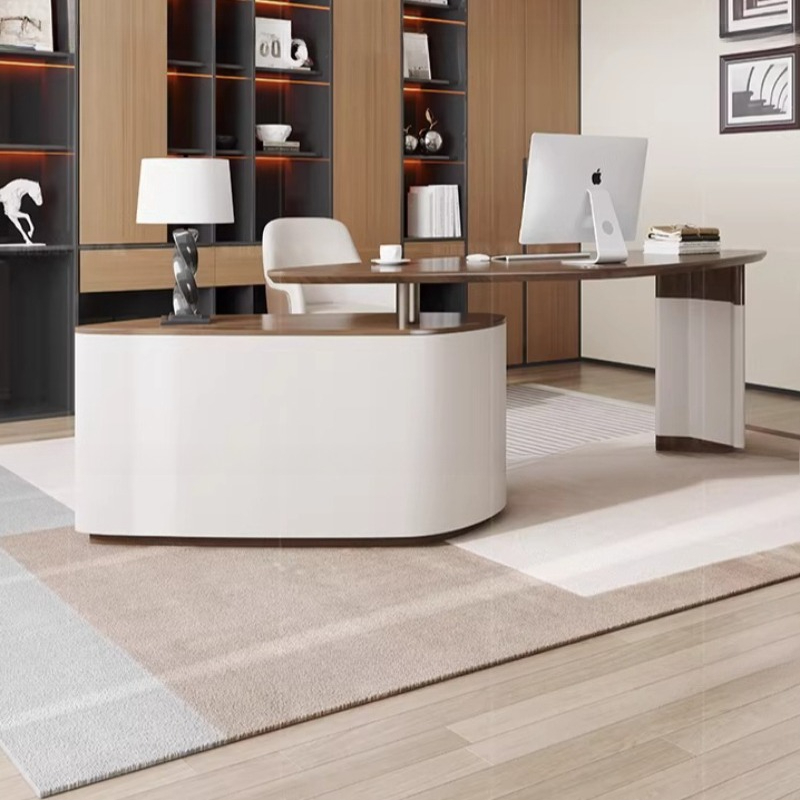 Office Furniture Services - 調節可能なエグゼクティブオフィスデスク棚 L字型ディスプレイオフィスデスク レセプション会議用エスクリトリオ オフィシナ トレンディな家具